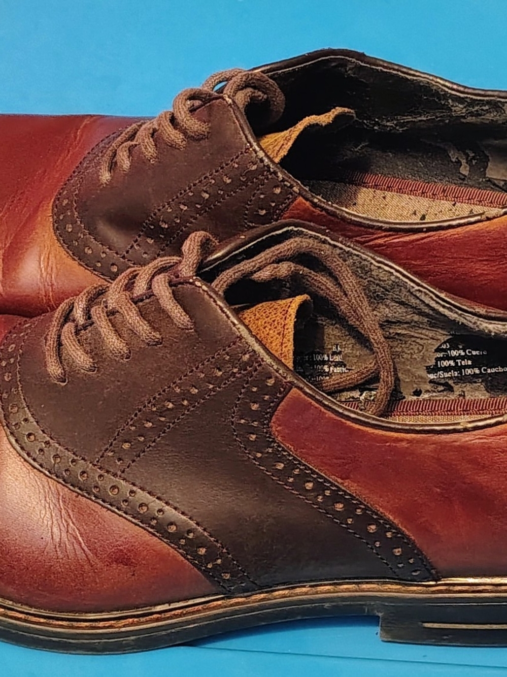 American Eagle Outfitters Two-Tone Brown Leather Oxford Shoes